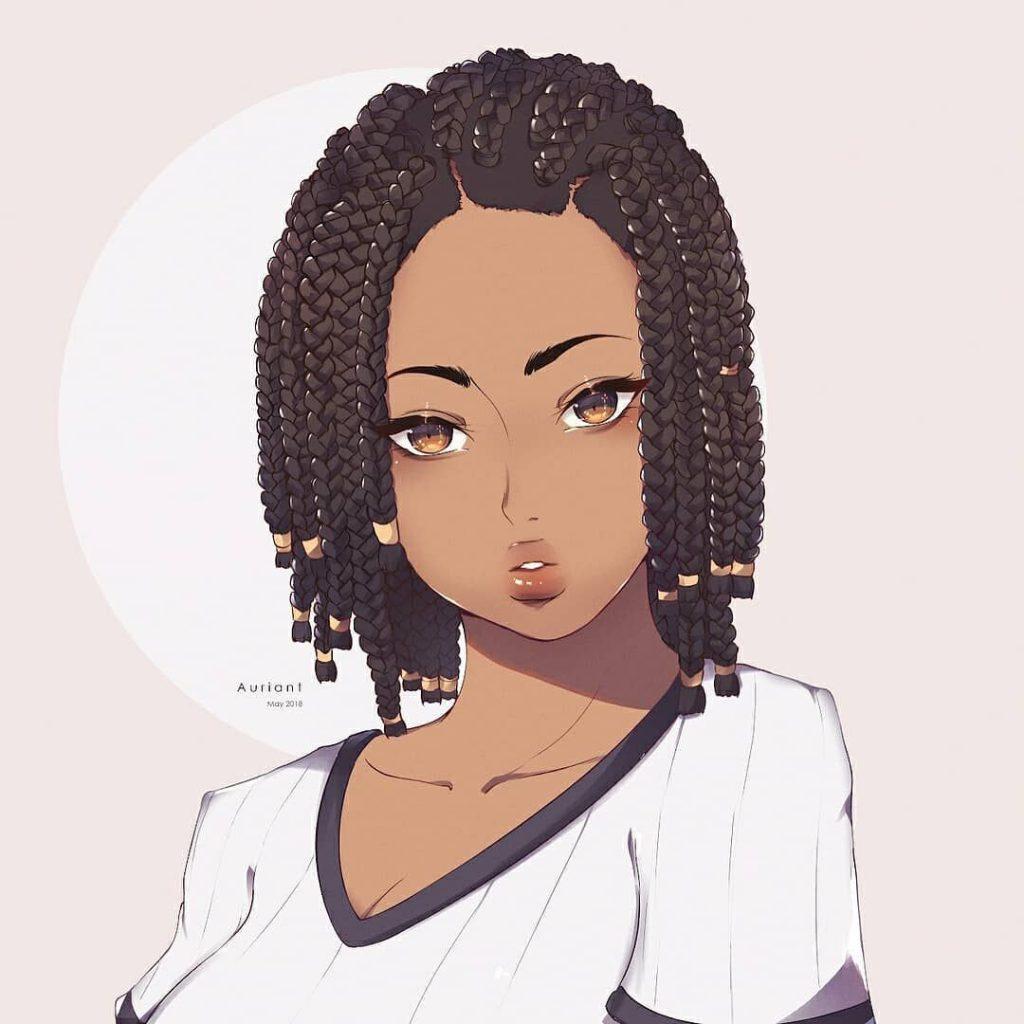 black anime girl hot